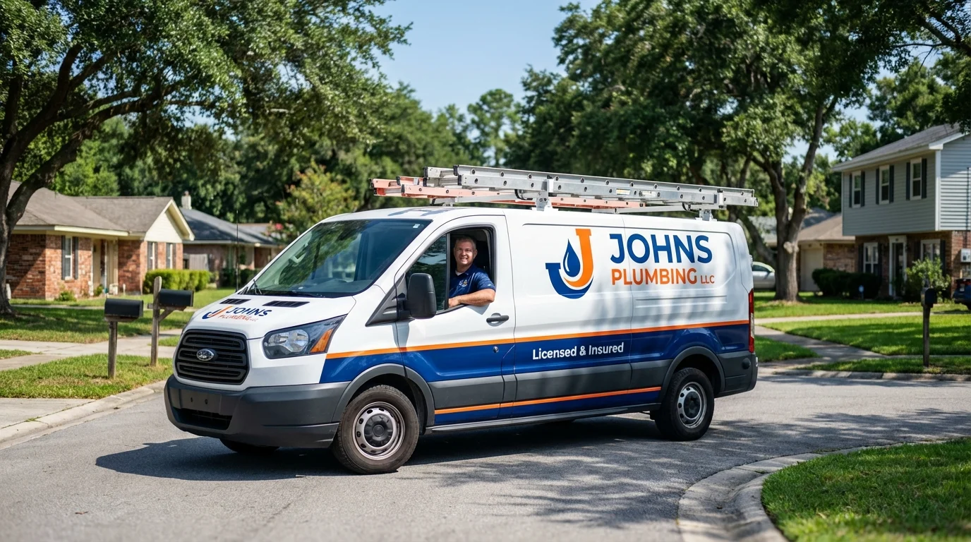 Johns Plumbing LLC service van in Lone Grove, OK