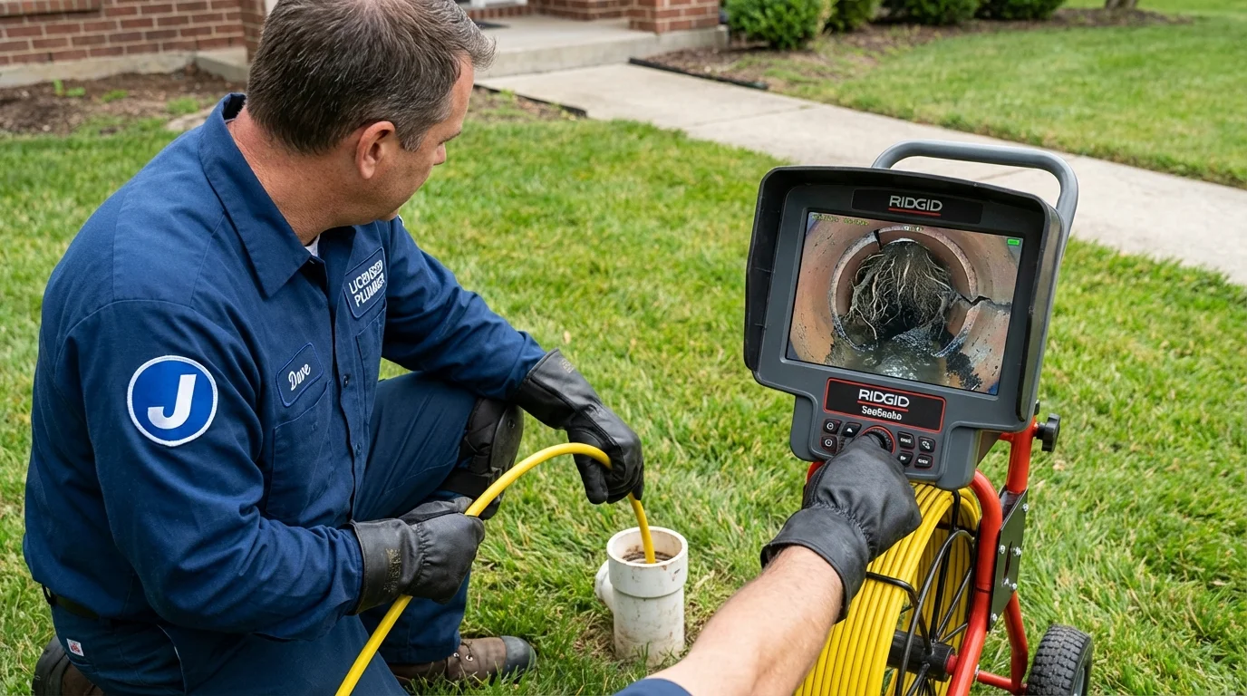 Sewer camera inspection being performed by Johns Plumbing LLC in Lone Grove